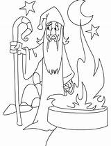 Wizard Coloring Pages Adults Printable Night Merlin Template Books Fantasy Popular sketch template