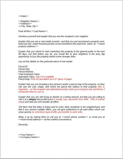 sample letter  homeowners   sell collection letter template