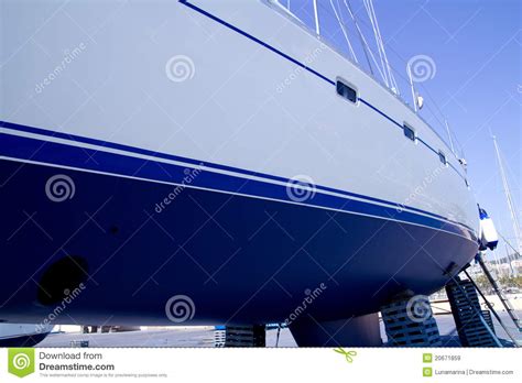 boat hull sailboat blue antifouling beached royalty