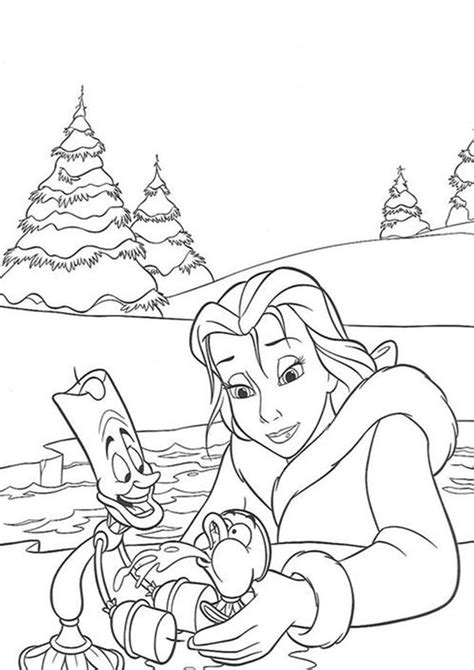 easy  print beauty   beast coloring pages