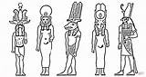Egipcios Dioses Egyptian Egizi Kolorowanki Facili Bogowie Kolorowanka Egiziani Sylwetki sketch template