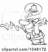 Outline Cartoon Pie Coloring Pages Smelling Guy Ron Leishman Illustrations Royalty sketch template