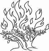 Moses Bush Burning Coloring sketch template