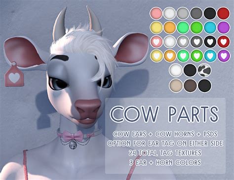 Second Life Marketplace Wickedpup Cow Ears Horns Modkit