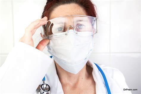 Doctor Adjusting Her Protective Glasses Hometone Home Automation
