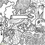 Coloring Pages Stoner Weed Psychedelic Leaf Trippy 420 70s Color Print Printable Drawing Sheet Pot Book Getdrawings Sketch Getcolorings Template sketch template