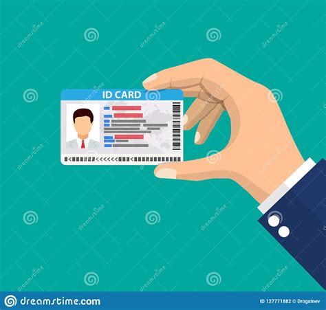 hand holding  id card stock vector illustration  paper