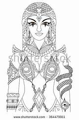 Cleopatra Coloring Designlooter Egypt Zentangle Queen Book 38kb 470px sketch template