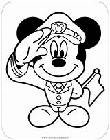 Mickey Coloring Captain Disneyclips Pages Mouse Occupations sketch template