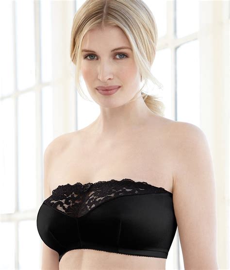 glamorise black stay in place strapless wire free bra size 44b c d