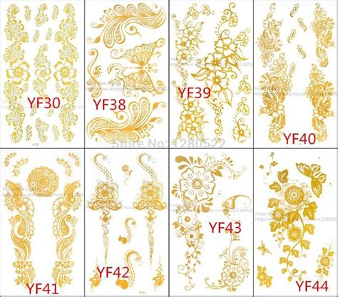 3sheets 8 models for cchoose temporary tattoo flash glitter gold tattoo