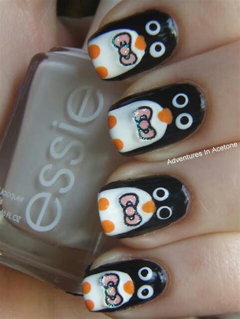 happy feet nails penguin nails animal nail art nails