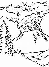 Volcano Coloring Eruption Great Drawing Netart Color Print Getdrawings sketch template
