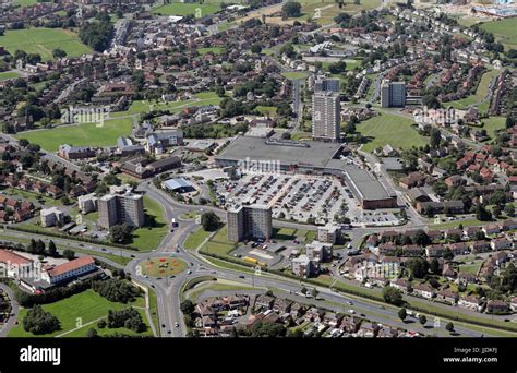 aerial view  seacroft shopping centre  leeds  uk stock photo alamy