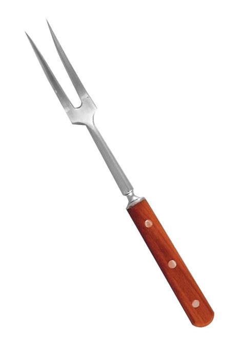 heavy duty kitchen fork  short wooden handle omcan