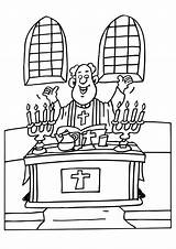 Coloring Priest Pages Printable Large sketch template