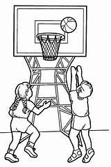 Basketball Coloring Gym Pages Playing Court Cartoon Boys Kids Drawing Sports Clipart School Children Two Printable Sport Preschool Sheets Colouring sketch template