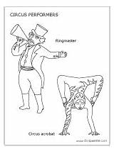 Circus Ringmaster Acrobat Coloring Pages Sheets Theme Performers Activities Choose Board Template Colouring Visit Artist Trapeze Printable sketch template
