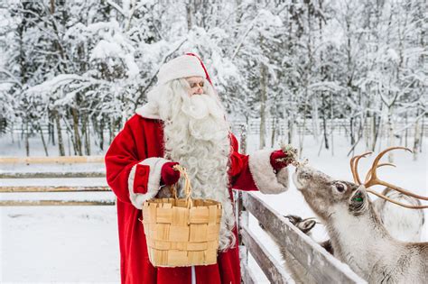 santa claus feeding reindeer rovaniemi lapland finland 4 2 lapland