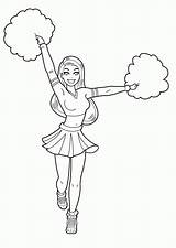 Coloring Pages Cheerleading Printable Popular sketch template