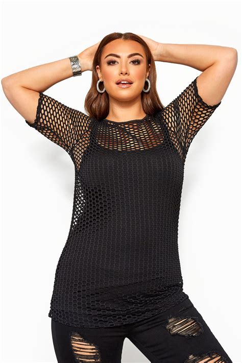 limited collection black fishnet top  clothing