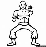Dude Shaolin Wrestler sketch template