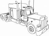 Coloring Pages Peterbilt Truck Semi Trailer Drawing Outline 379 Trucks Old Printable Big Kids Cabover Vrachtwagens Colouring Color Drawings Template sketch template