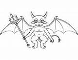 Coloring Devil Cute Pages Little Devils Printable Halloween Pitchfork Holding Demons Drawing Supercoloring Categories sketch template