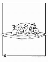 Mud Pig Puddle sketch template