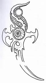 Dagger Biomech Vikingtattoo sketch template