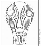 Africa Mask Ivory Coast Coloring Enchantedlearning Pages Artists sketch template