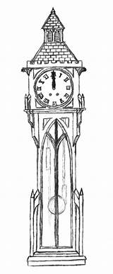 Clock Grandfather Coloring Pages Gothic Colorluna Drawings Expensive Color sketch template