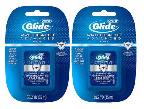 oral  glide pro health advanced floss fresh mint  yd  pack