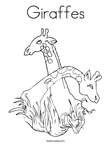 giraffes coloring page twisty noodle