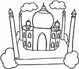 Taj Mahal Coloring Drawing Beautiful Pages Printable Netart Getcolorings Getdrawings sketch template