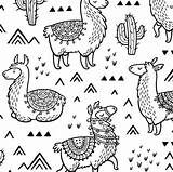 Llamas Coloring Happy Print Spoonflower Fabric Preview Penguinhouse sketch template