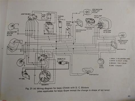 bajaj  stroke  wheeler wiring diagram chicic