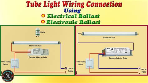 electronic tube light connection diagram greenic