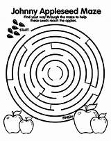 Coloring Pages Maze Johnny Appleseed Mazes Kids Colouring Color Easy Apple Printable Crayola Activity Sheets Board Print Fun Preschool Find sketch template