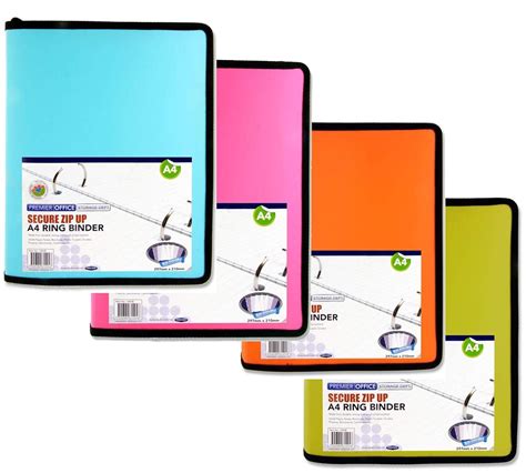 premier office  secure zip  storage  ring binder  assorted colours amazoncouk kitchen