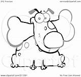 Outline Coloring Mouth Fat Dog Sitting Bone His Royalty Clipart Illustration Toon Hit Rf sketch template