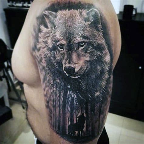 Half Sleeve Lone Wolf Half Sleeve Wolf Tattoos For Men