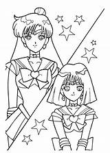 Coloring Anime Sailor Pages Saturn Moon Pluto Book Printable Dye Tie Print Books Manga Venus Adult Sheets Characters Series Online sketch template