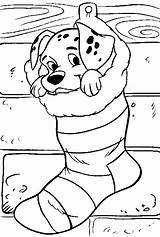 Disney Coloring Christmas Pages Dalmation sketch template