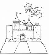 Castillos Dragon Flying sketch template