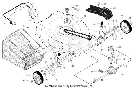 ariens    walk  mower parts diagram  mower assembly