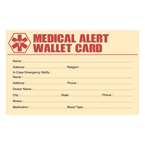 printable medical id card template printable templates