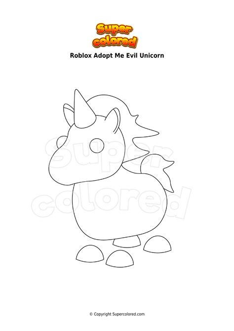 coloring page roblox adopt  evil unicorn   evil unicorn