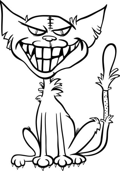 dessin anime le chat zombie pour cahier de coloriage image