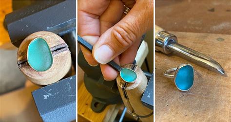 How To Make A Sea Glass Ring With Bezel Setting Sea Glass Ring Sea
